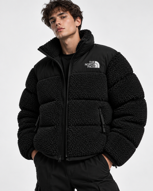 Czarna Kurtka Puchowa Sherpa Nuptse